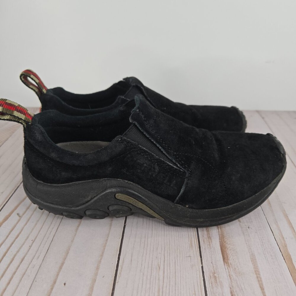 Merrell Jungle Moc Women’s Size 6 Black Suede Slip On Walking Shoes
